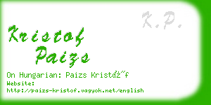 kristof paizs business card